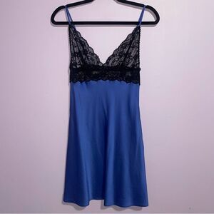 Christine Lingerie Silk Chemise Slip Night Dress Women Size S Mini Lace Sexy